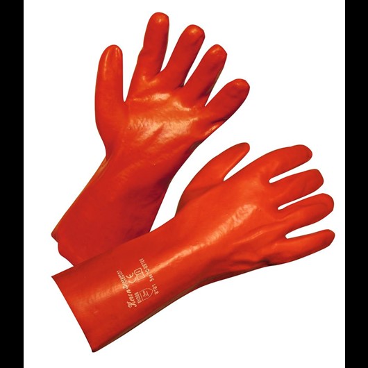 Handschuhe PVC, rot 35 cm